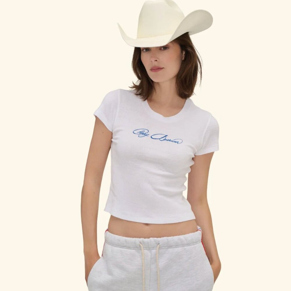 Cherry American White Tee size S